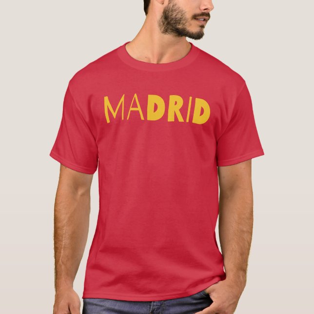 Camiseta Madrid cidade espanhola tipografia design de logot (Frente)