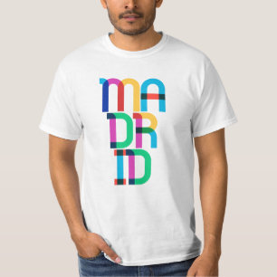 Camiseta Madrid Espanha Letras de Pop Art