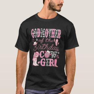 Camiseta Madrinha Da CowGirl Do Aniversário Rodeio De 1º An