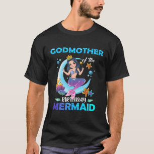 Camiseta Madrinha Da Família Da Sereia De Aniversário