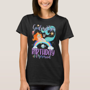 Camiseta Madrinha Da Família Mágica Sereia De Aniversário