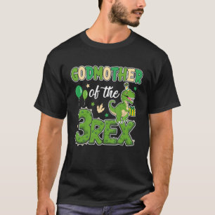 Camiseta Madrinha Da Família Rex Birthday Dinosaur