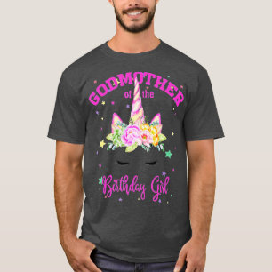 Camiseta Madrinha da Garota de Aniversário! Unicorn Lashes 