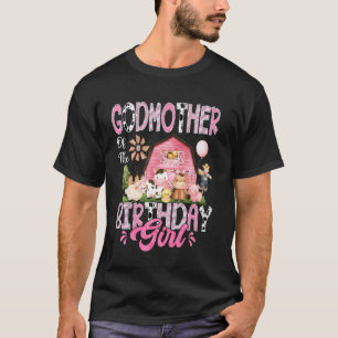 Camiseta Madrinha Da Menina Do Aniversário Vaca Da Fazenda