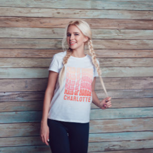 Camiseta Madrinha de casamento Cor-de-rosa moderna, retrato