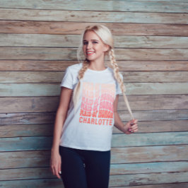 Camiseta Madrinha de casamento Cor-de-rosa moderna, retrato