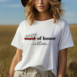 Camiseta Madrinha de casamento Personalizada Bestie Bridal<br><div class="desc">Faça sua melhor se sentir especial como a madrinha de casamento com esta t-shirt personalizada. Excelente para festas de solteira,  chás de panela e eventos de casamento. Encontre camisas iguais para a noiva e as damas de noiva na nossa coleção para agitar este estilo com os seus amigos!</div>