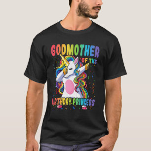 Camiseta Madrinha Do Aniversário Princesa Dabbing Unicorn