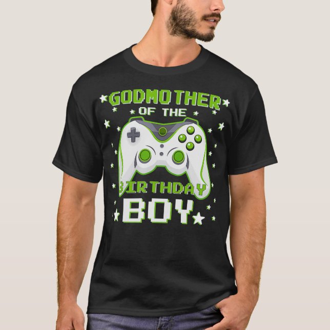 Camiseta Madrinha do Birthday Boy Gift Video Game Birt (Frente)