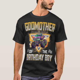 Camiseta Madrinha Do Caminhão Monstro Do Menino Do Aniversá