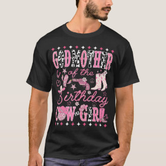 Camiseta Madrinha do Cow-Girl de Aniversário Rodeio Rosa