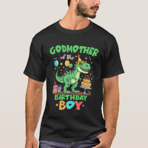 Camiseta Madrinha Do Menino Do Aniversário Família Dinossau