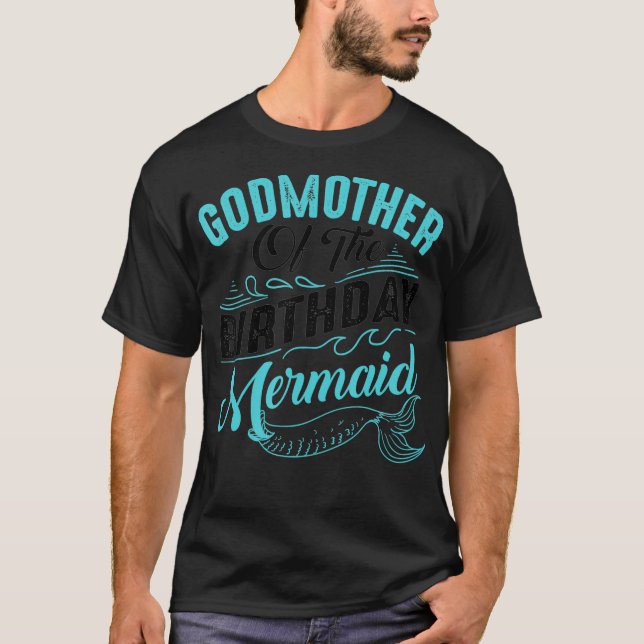 Camiseta Madrinha Engraçada Sereia Aniversário Presente Mul (Frente)