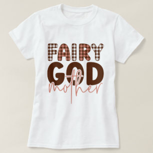 Camiseta Madrinha Fada Arte Colorida de Tipografia
