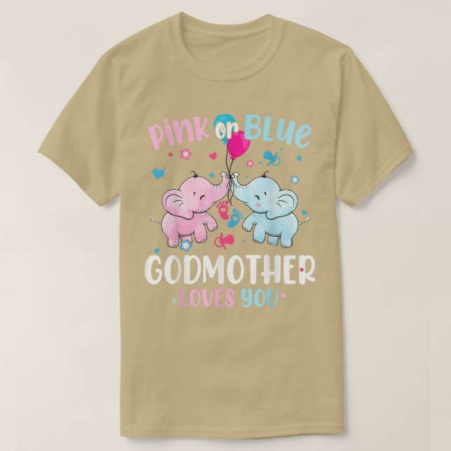 Camiseta Madrinha Rosa ou Azul ama você Rever o gênero (Frente do Design)
