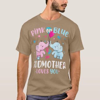 Camiseta Madrinha Rosa ou Azul ama você Rever o gênero
