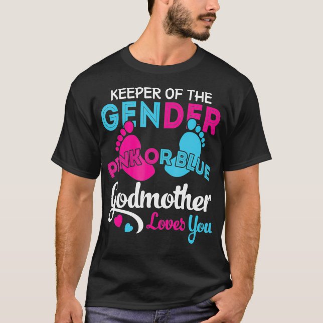 Camiseta Madrinha Rosa ou Azul ama Você Rever Sexo Mãe (Frente)