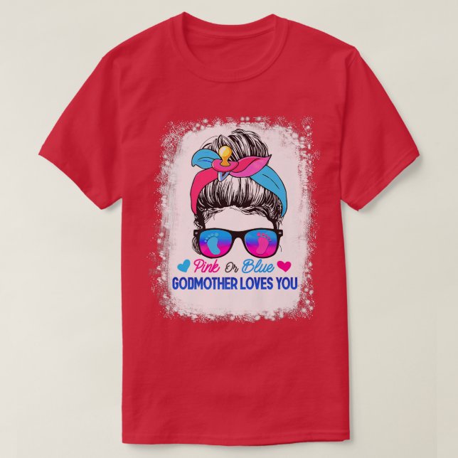 Camiseta Madrinha Rosa ou Azul Te Ama Sexo De Arma Mensagei (Frente do Design)