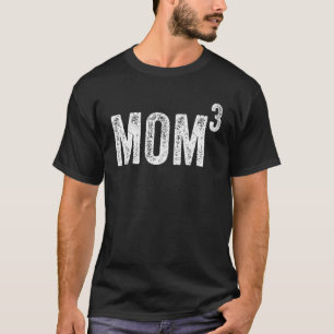 Camiseta Mãe3 Mãe ao Cubo Mãe de Três Mamãe Dia das Mães