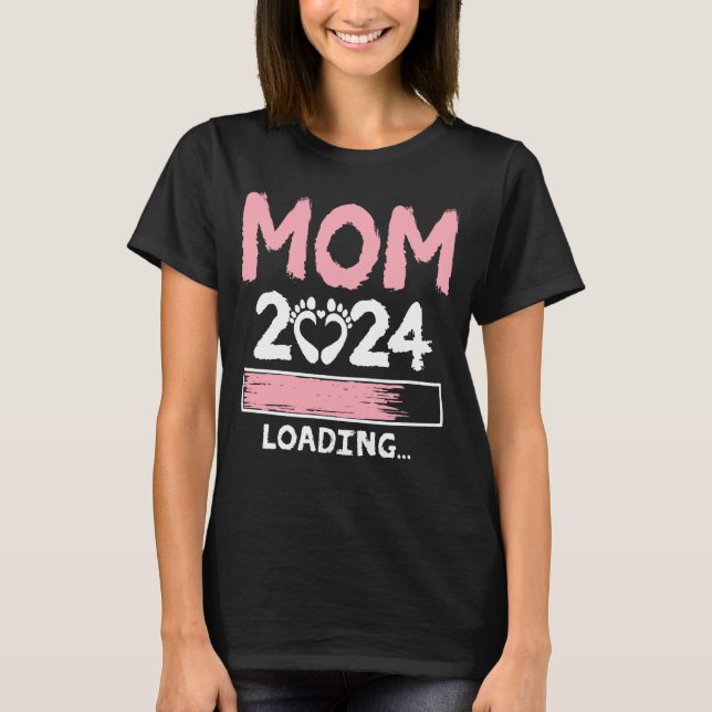 Camiseta Mãe 2024 Carregando Futuro Engraçado Nova Mãe Para (Frente)
