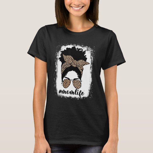 Camiseta Mãe A Vida Sangrou A Mãe A Vida Leopardo Má Negra (Frente)