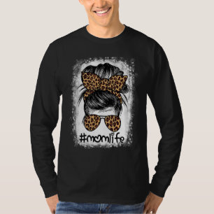 Camiseta Mãe A Vida Sangrou A Mãe A Vida Leopardo Mensagem 