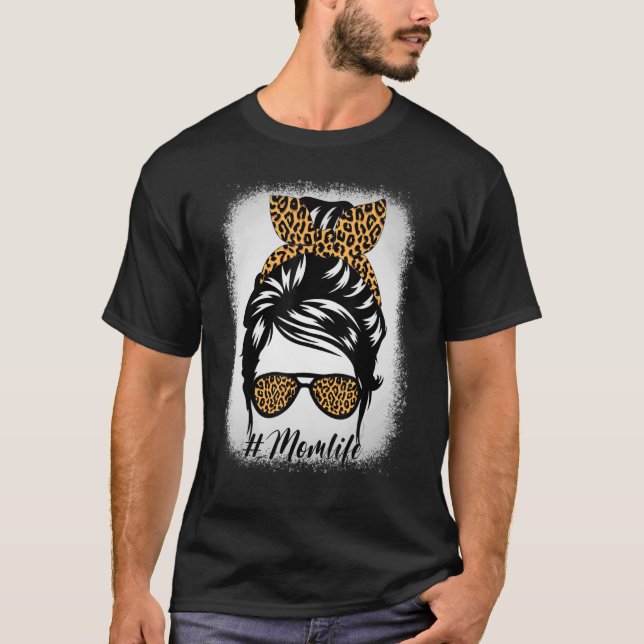 Camiseta Mãe A Vida Sangrou Mamãe A Vida Leopardo Óculos Me (Frente)
