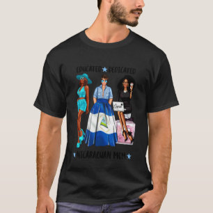 Camiseta Mãe Afro-Nicaraguense Bandeira da Nicarágua Patrió