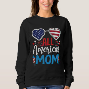 Camiseta Mãe All American Óculos de Sol 4 de Julho Dia das