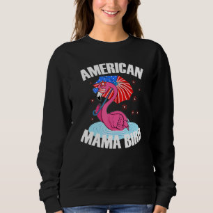 Camiseta Mãe Americana Bird Patriótica Mãe Flamingo Flag Ju
