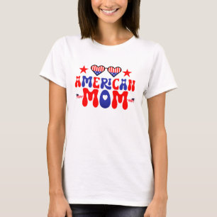 Camiseta Mãe americana feliz 4 de julho