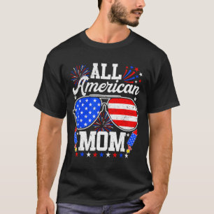 Camiseta Mãe americana óculos de sol 4 de julho família