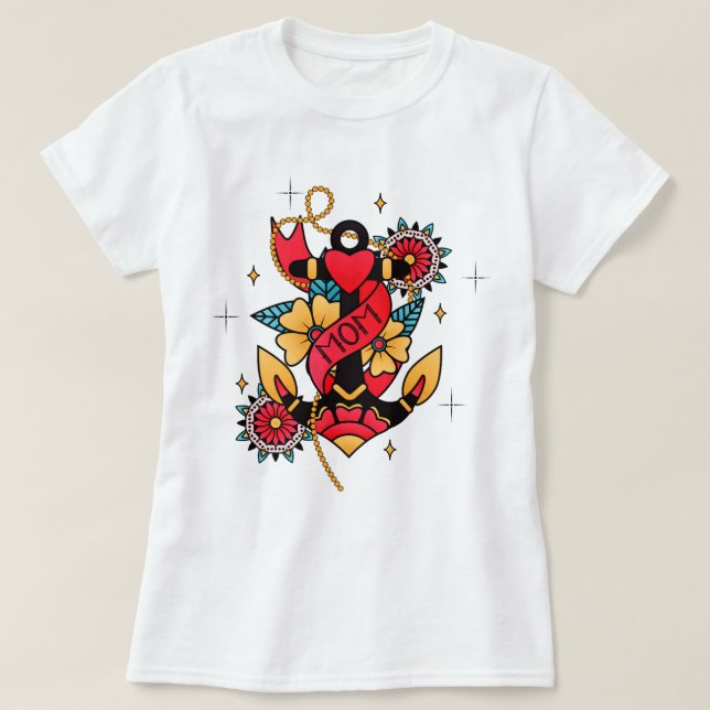 Camiseta Mãe, Anchor Decorativo "tatuagem" (Frente do Design)