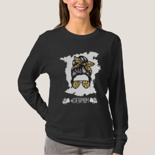 Camiseta Mãe animada Mãe Leopard Cheetah Mensagem B