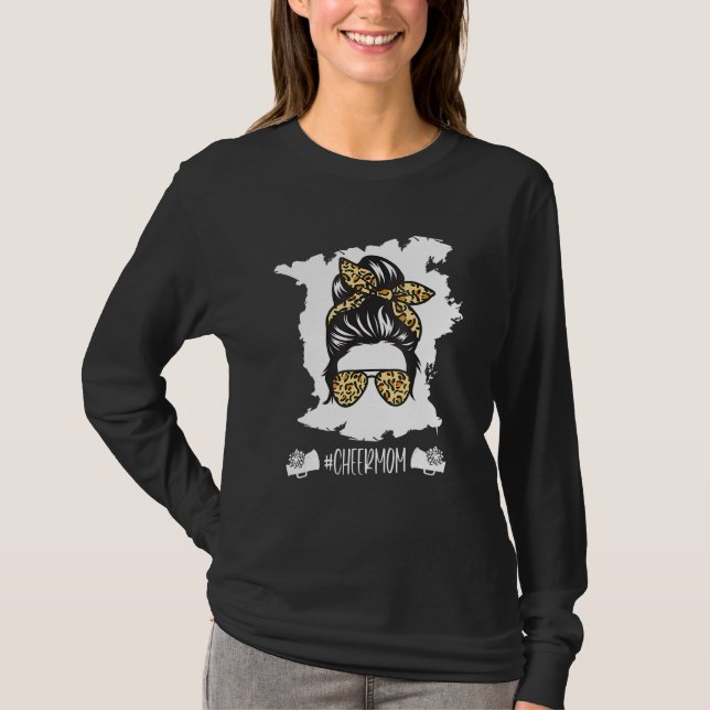 Camiseta Mãe animada Mãe Leopard Cheetah Mensagem B (Frente)