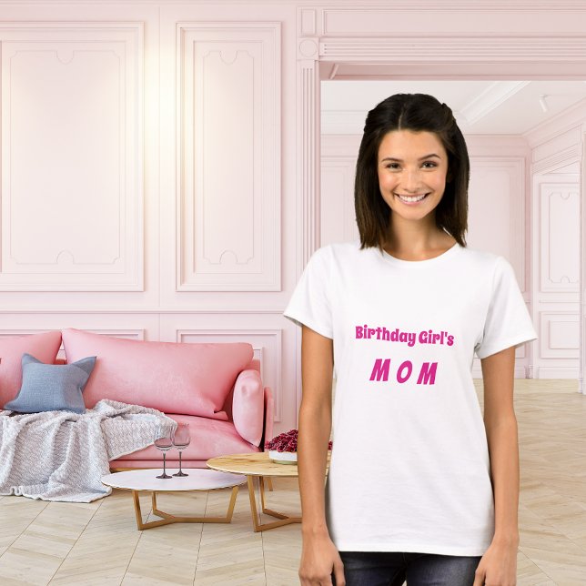 Camiseta Mãe aniversária, rosa quente (Criador carregado)