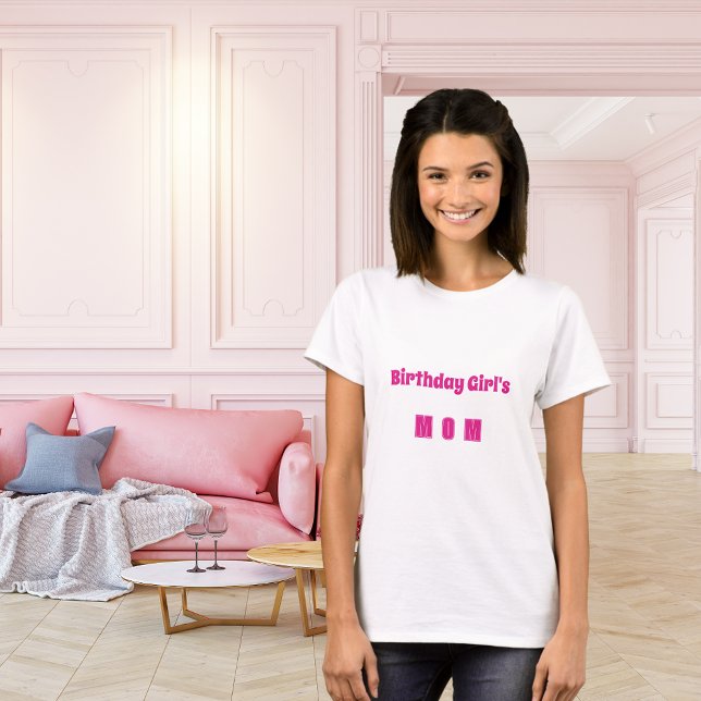 Camiseta Mãe aniversária, rosa quente (Criador carregado)