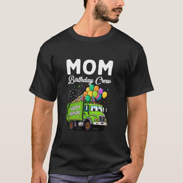 Camiseta Mãe Aniversário Pessoal Garbage Truck Família M (Frente)