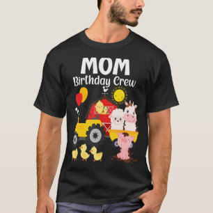 Camiseta Mãe Aniversário Tripulante Trator Barnyard Farm An