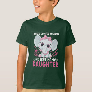 Camiseta Mãe Arte Ele Me Enviou Filha Elefante