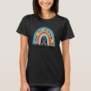 Camiseta Mãe Autismo Arco-íris Aceitar Adaptar Defender Aut