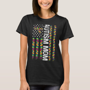 Camiseta Mãe Autismo Conscientização do Autismo Bandeira Am