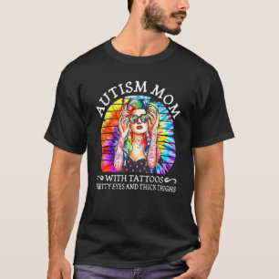 Camiseta Mãe autista com tatuagens olhos bonitos e magra go