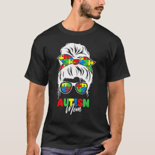 Camiseta Mãe Autista Conscientização Desarrumado Puzzle Peç
