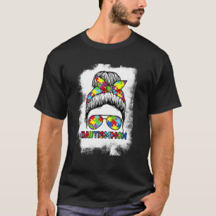 Camiseta Mãe Autista Coque Desarrumado Mãe Conscientização 