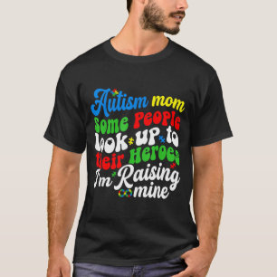 Camiseta Mãe autista criando meu herói groovy retro quebra-