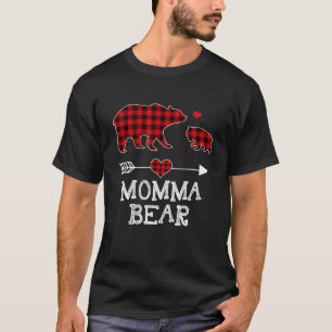 Camiseta Mãe Bear Buffalo Xadrez Red Buffalo Xadrez Família