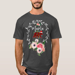 Camiseta Mãe Bear Xmas Família Natal Pajama Red Xadrez M