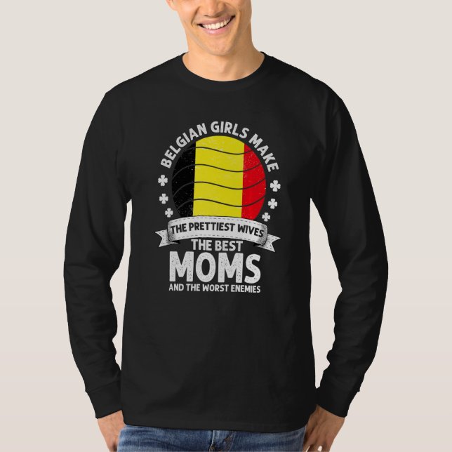 Camiseta Mãe Belga Bélgica Dia das Mães Mamãe Belga Ameri (Frente)
