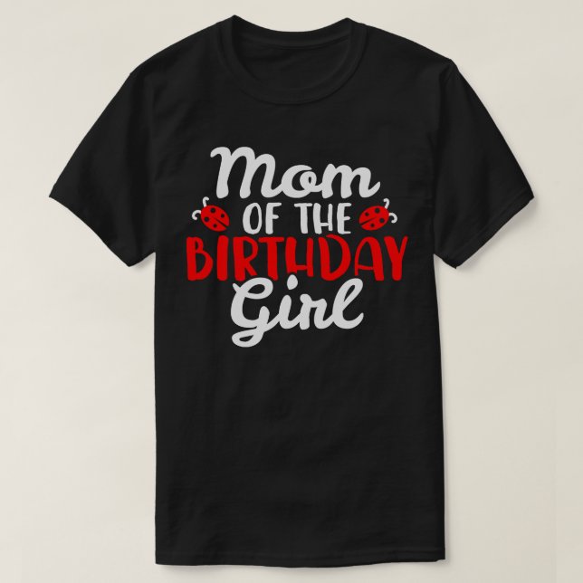 Camiseta Mãe Birthday Ladybug (Frente do Design)